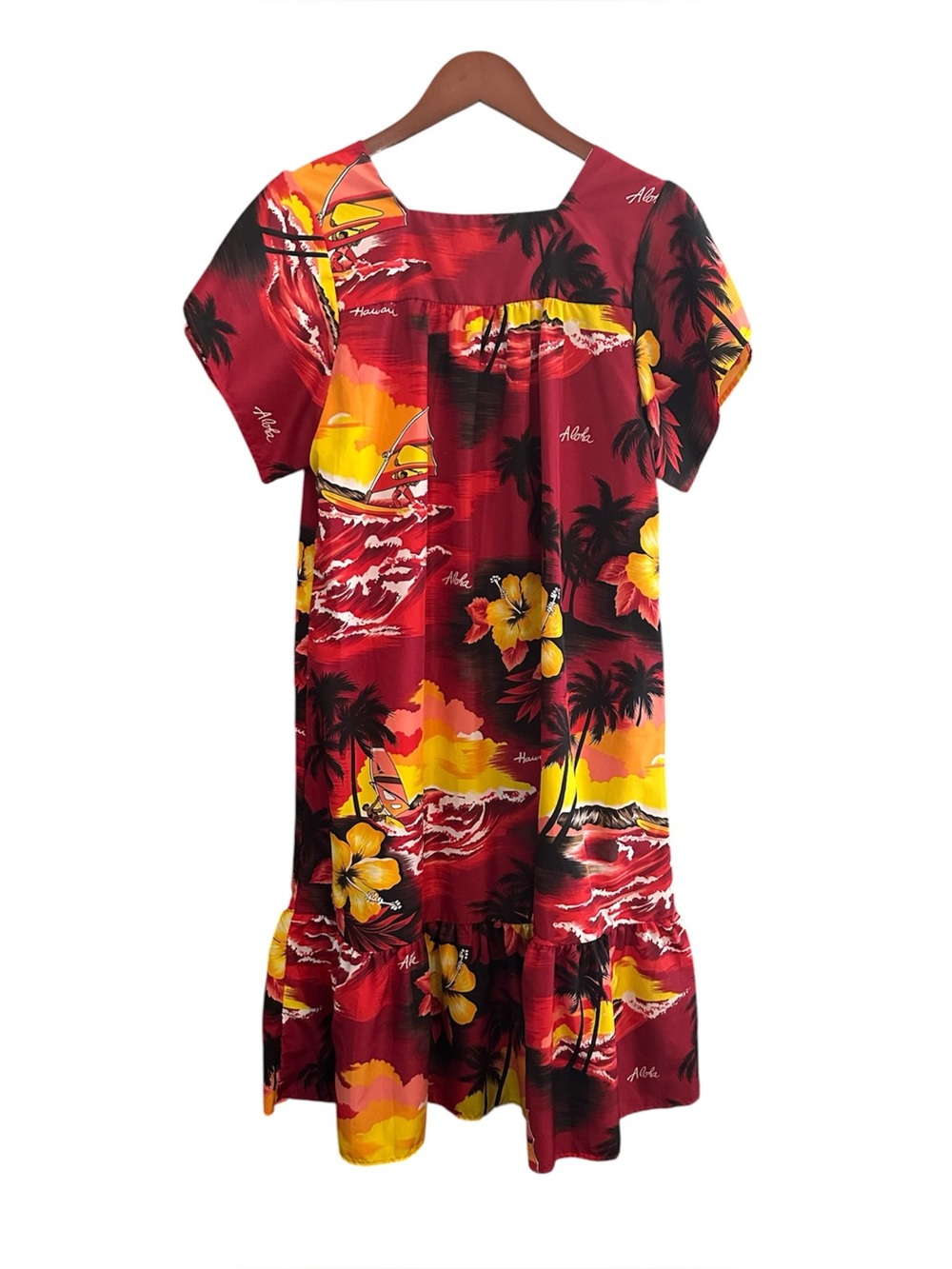Kalena Fashions Of Hawaii, Hawaiian Muumuu Beach Dress size M vintage - Picture 2 of 8